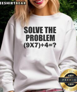 Alt Text: Funny elementary math teacher sweatshirt featuring a brainrot joke: Solve the problem 9x74 for math lovers.