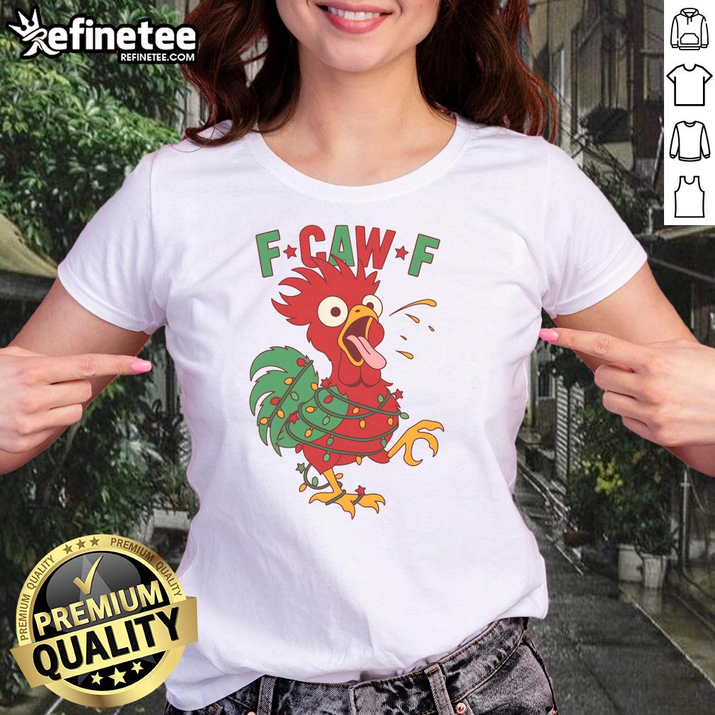 funny-f-caw-f-christmas-santa-crow-ladies-tee Funny F-CAW-F Christmas Santa Crow ladies tee featuring a whimsical design perfect for holiday cheer and style.
