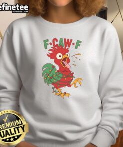 Funny F-CAW-F Christmas Santa Crow Sweatshirt featuring a playful crow in a Santa hat, perfect for holiday cheer.