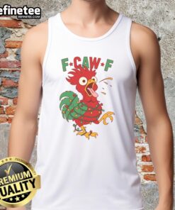 Funny F-CAW F-Christmas Santa Crow Tank Top featuring a playful crow in a Santa hat, perfect for holiday celebrations.