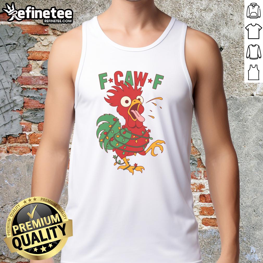 funny-f-caw-f-christmas-santa-crow-tank-top Funny F-CAW F-Christmas Santa Crow Tank Top featuring a playful crow in a Santa hat, perfect for holiday celebrations.