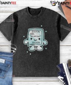 Funny forbidden candy silica gel 'Do Not Eat' design on a washed t-shirt, blending humor with a quirky fashion statement.
