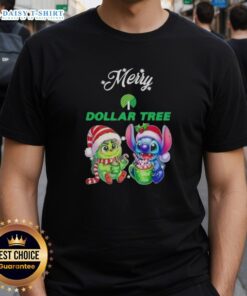 Funny Grinch and Stitch Christmas T-shirt from Dollar Tree, perfect for festive holiday gatherings and celebrations.