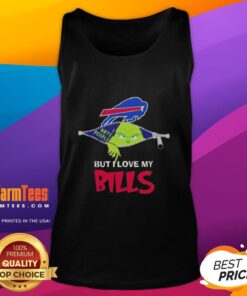 Funny Grinch Christmas tank top with Buffalo Bills design, perfect for festive football fans.