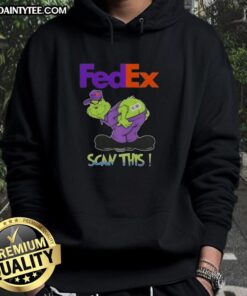 Funny Grinch X FedEx scan this ass hoodie featuring the Grinch with a humorous twist, perfect for holiday apparel.