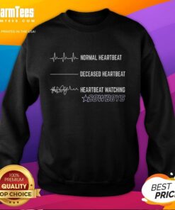 Funny heartbeat design on a Dallas Cowboys sweatshirt, perfect for fans showcasing team spirit and humor.