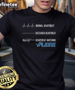 Funny Heartbeat Watching Detroit Lions T-Shirt featuring a playful heartbeat graphic and vibrant team colors.