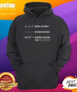 Funny heartbeat design on a Green Bay Packers hoodie, perfect for fans showcasing team spirit with a humorous twist.