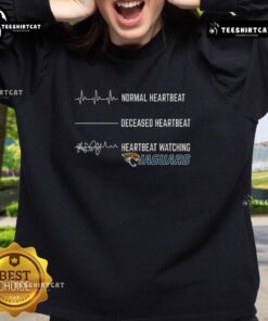 Funny Heartbeat Watching Jacksonville Jaguars Sweatshirt featuring a playful design for football fans.