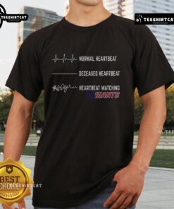 Alt Text: Funny heartbeat graphic on New York Giants T-Shirt, perfect for NFL fans and casual wear.