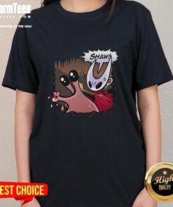 Funny Hollow Knight Silksong Nuu Slap Ladies Tee featuring a playful design inspired by the games characters.