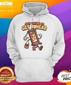 Funny 'Just Trying to Get a Head' guillotine hoodie design featuring a humorous graphic and playful text.