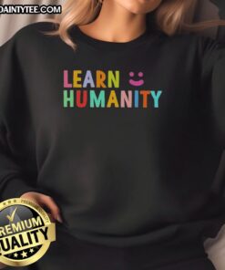 Alt Text: Funny Learn Humanity Icon Sweatshirt featuring a playful smile design, perfect for casual wear and expressing joy.