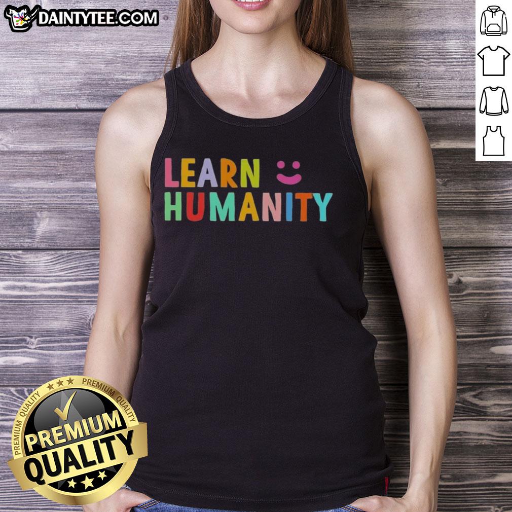 funny-learn-humanity-icon-smile-tank-top Alt Text: Funny learn humanity icon with a smile on a trendy tank top, perfect for casual wear and spreading positivity.