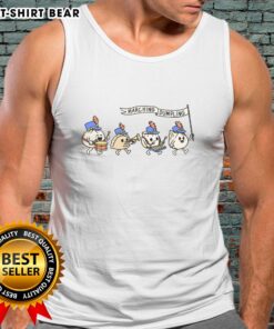 Funny marching dumpling tank top featuring a cute dumpling character in a playful design, perfect for food lovers.