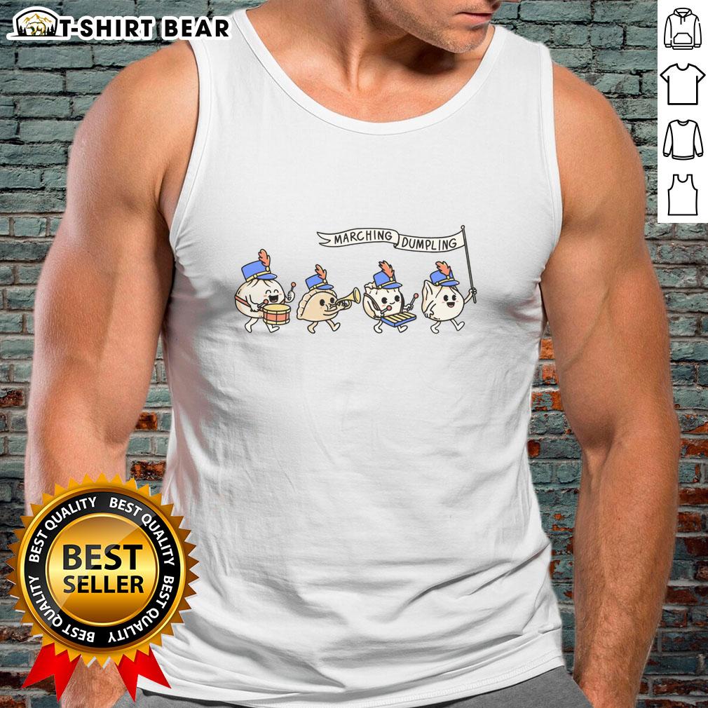 Funny Marching Dumpling Tank Top Funny marching dumpling tank top featuring a cute dumpling character in a playful design, perfect for food lovers.