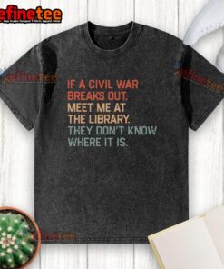 Funny Meet Me at the Library washed t-shirt featuring a humorous book-themed design, perfect for book lovers and library enthusiasts.