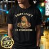 Funny 'Sorry I Cant, Im Overbooked' Capybara T-Shirt design featuring a playful capybara illustration.