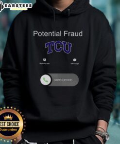 Funny TCU Potential Fraud Hoodie featuring a humorous design perfect for fans and students of Texas Christian University.