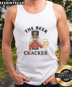 Funny Beer Cracker Nutcracker Christmas Tank Top design featuring festive graphics and humorous text for holiday cheer.