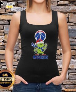 2025 Washington Wizards Christmas Grinch Santa Hat holiday tank top featuring festive design and team colors.