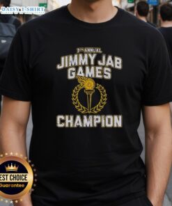 Good 7th Annual Jimmy Jab Games Champion T-Shirt featuring bold graphics celebrating the ultimate trivia competition.