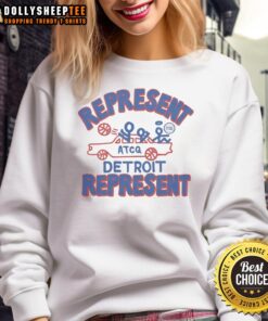 Good-A-Tribe-Called-Quest X Detroit Pistons Represent sweatshirt featuring vibrant graphic design and sporty style.
