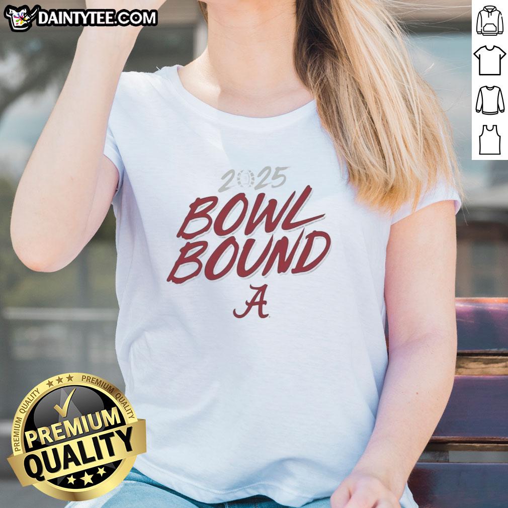 good-alabama-crimson-tide-bowl-bound-2025-ladies-tee 2025 Alabama Crimson Tide bowl bound ladies tee featuring team colors and logo, perfect for fans celebrating the season.