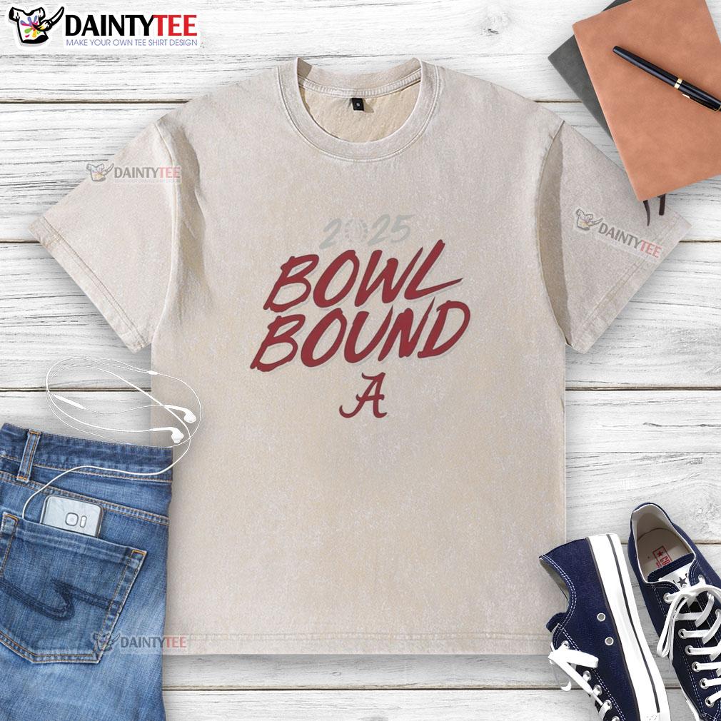 good-alabama-crimson-tide-bowl-bound-2025-washed-t-shirt Alt Text: Good Alabama Crimson Tide Bowl Bound 2025 washed t-shirt featuring classic logo and comfortable fit for fans.