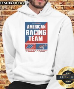 Good American Racing Team MotoAmerica USA hoodie featuring vibrant logo and stylish design for motorsport enthusiasts.