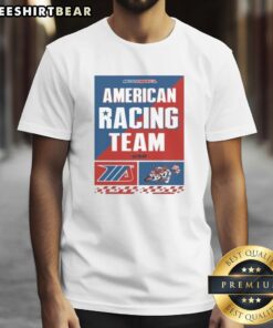 Good American Racing Team MotoAmerica USA T-Shirt featuring bold graphics and vibrant colors for motorsport enthusiasts.