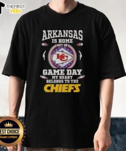 Good Arkansas Is Home T-Shirt showcasing Kansas City Chiefs pride on game day, perfect for NFL fans and supporters.