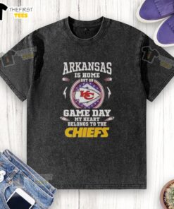 Good Arkansas is home, but on game day my heart belongs to the Kansas City Chiefs washed t-shirt, perfect for fans.