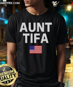 Good Aunt Tifa USA Flag T-Shirt featuring a stylish design celebrating patriotism and family pride.