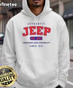 Good Authentic Jeep No. 284 hoodie showcasing freedom and capability since 1941, perfect for Jeep enthusiasts.