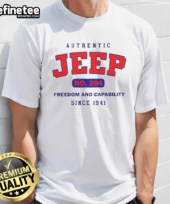 Good Authentic Jeep No 284 T-Shirt featuring 'Freedom and Capability Since 1941' design in vintage style.