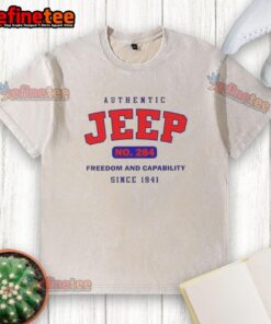 Good Authentic Jeep No. 284 washed t-shirt showcasing freedom and capability since 1941, perfect for Jeep enthusiasts.
