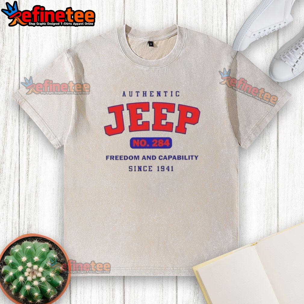 good-authentic-jeep-no-284-freedom-and-capability-since-1941-washed-t-shirt Good Authentic Jeep No. 284 washed t-shirt showcasing freedom and capability since 1941, perfect for Jeep enthusiasts.