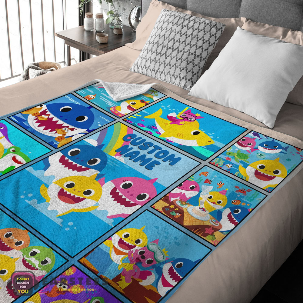 good-baby-shark-family-friends-collage-blanket-fleece-customized-blanket-mk-03 Good Baby Shark Family & Friends Collage Blanket Fleece Customized Blanket