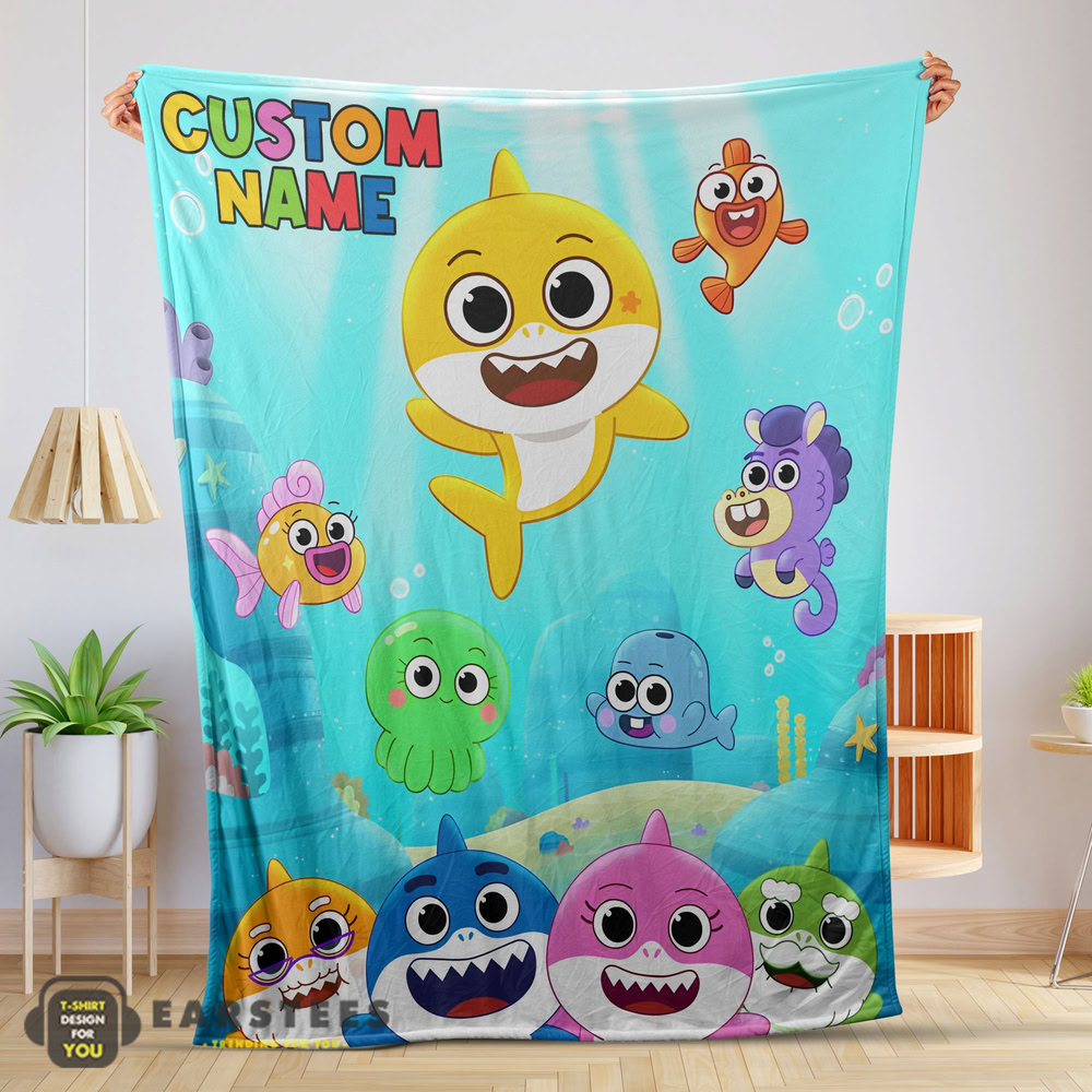 good-baby-shark-friends-poster-rainbow-text-blanket-fleece-customized-blanket-mk-01-1 Good Baby Shark & Friends Poster Rainbow Text Blanket Fleece Customized Blanket