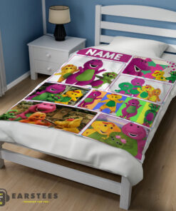 Good Barney & Friends Characters Collage Blanket Fleece Customized Blanket