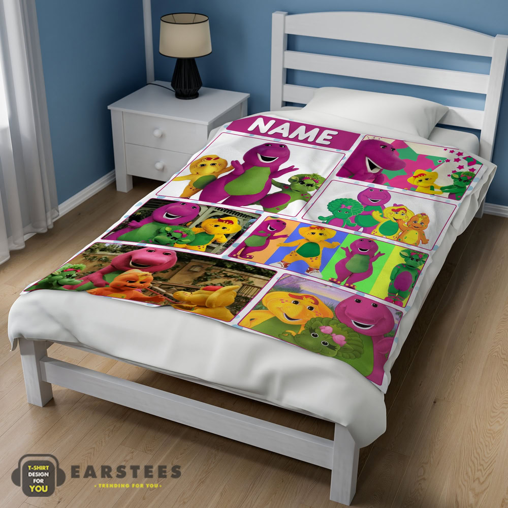 good-barney-friends-characters-collage-blanket-fleece-customized-blanket-mk-02 Good Barney & Friends Characters Collage Blanket Fleece Customized Blanket
