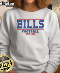 Vintage retro Good Bills football sweatshirt, est. 1960, featuring classic team colors and logo design for fans.