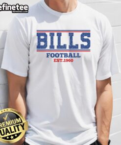 Vintage retro Good Bills Football Est 1960 team T-shirt featuring classic design and team colors for fans.