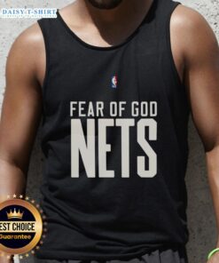 Good Brooklyn Nets NBA Fear of God tank top featuring logo and sleek design for stylish basketball fans.