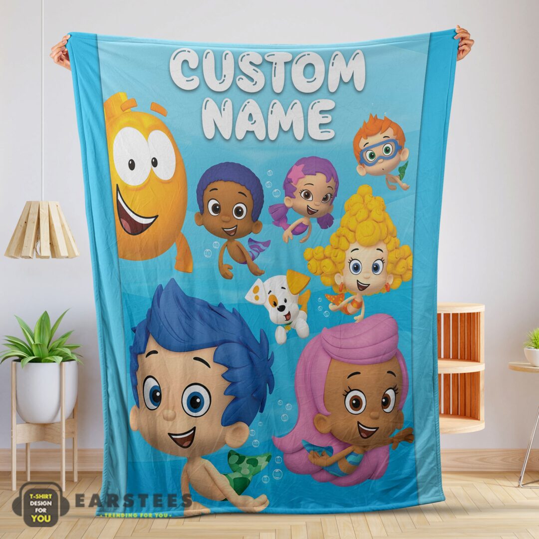 good-bubble-guppies-underwater-adventure-blanket-fleece-customized-blanket-mk-01 Good Bubble Guppies Underwater Adventure Blanket Fleece Customized Blanket