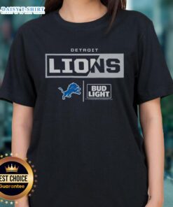 Good Bud Light Detroit Lions team ladies tee featuring vibrant blue color and stylish design for female fans.