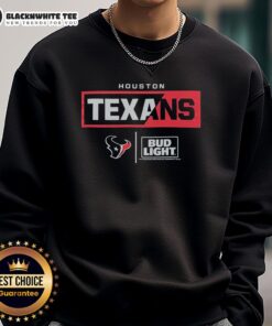 Good Bud Light Houston Texans team sweatshirt featuring vibrant team colors and logo, perfect for game day wear.