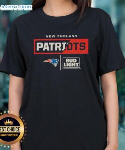 Good Bud Light New England Patriots Team Ladies Tee featuring vibrant team colors and logo, perfect for fans.