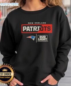 Good Bud Light New England Patriots team sweatshirt featuring vibrant team colors and logo, perfect for game day wear.